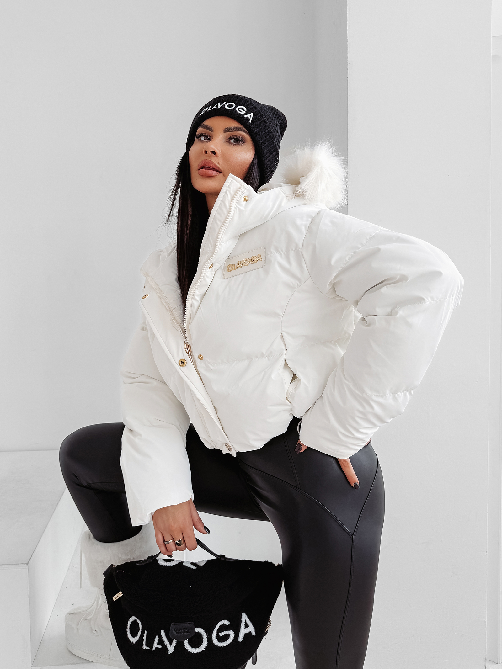 Kurtka damska OLAVOGA PUFY ecru Kurtka damska OLAVOGA PUFY ecru