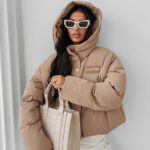 Kurtka damska OLAVOGA PUFY beżowa