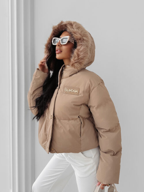 Kurtka damska OLAVOGA PUFY beżowa