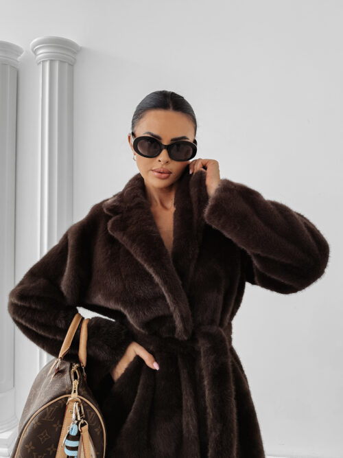 Płaszcz damski OLAVOGA MINO brązowy