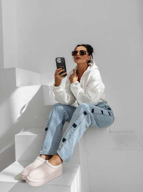 Spodnie rozszerzane OLAVOGA ELIOKIE j.niebieskie