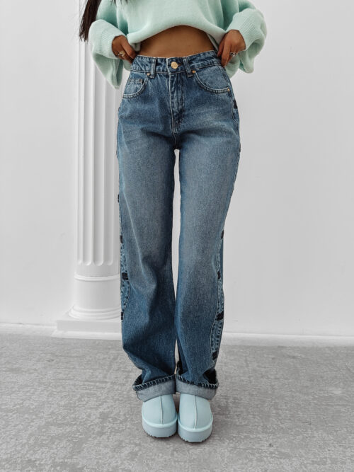 Spodnie rozszerzane OLAVOGA ELIOKIE c.niebieskie