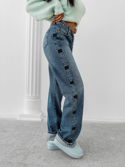 Spodnie rozszerzane OLAVOGA ELIOKIE c.niebieskie