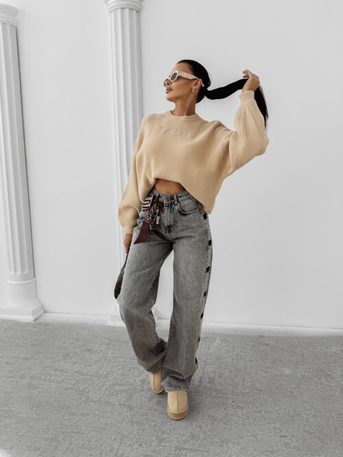 Spodnie rozszerzane OLAVOGA ELIOKIE szare