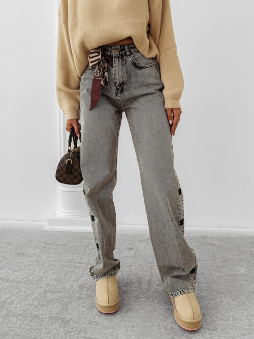 Spodnie rozszerzane OLAVOGA ELIOKIE szare