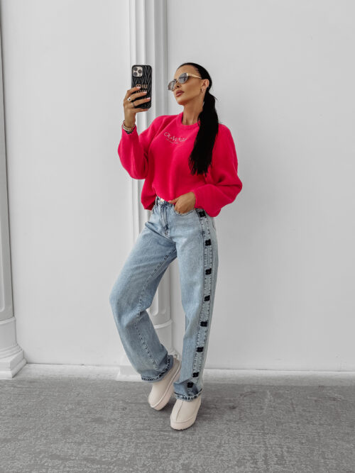 Sweter damski OLAVOGA DELIA amarantowy