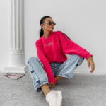 Sweter damski OLAVOGA DELIA amarantowy