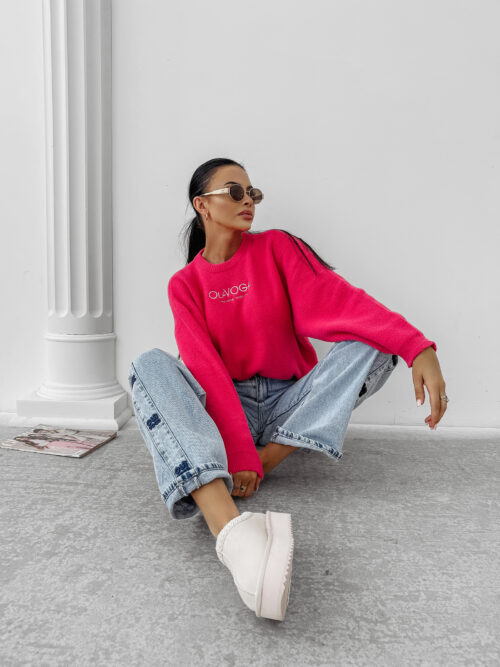 Sweter damski OLAVOGA DELIA amarantowy