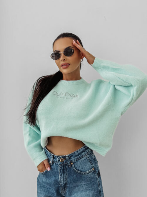 Sweter damski OLAVOGA DELIA miętowy