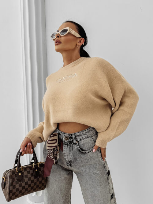 Sweter damski OLAVOGA DELIA beżowy