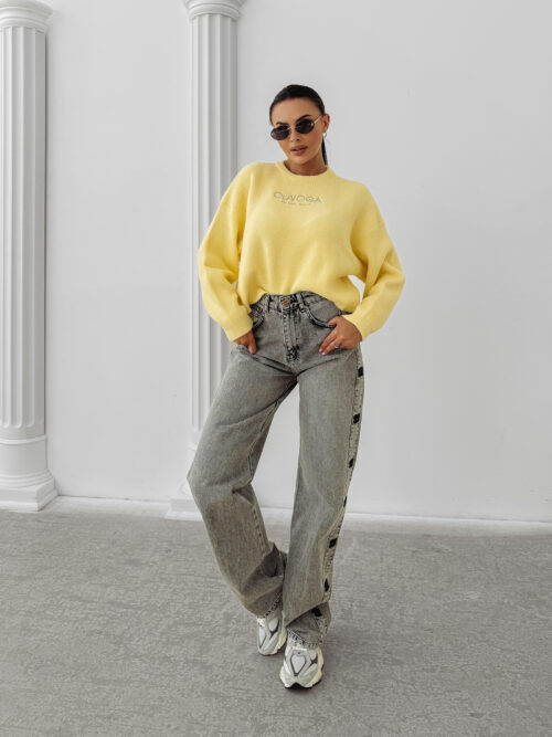 Sweter damski OLAVOGA DELIA żółty