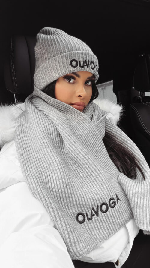 Czapka dzianinowa OLAVOGA FIOLITO szara