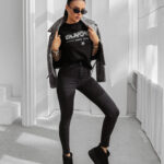 T-shirt damski OLAVOGA BLACK PRINCE czarny