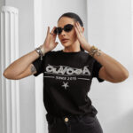 T-shirt damski OLAVOGA BLACK PRINCE czarny