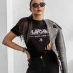 T-shirt damski OLAVOGA BLACK PRINCE czarny