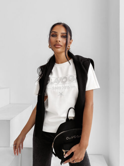 T-shirt damski OLAVOGA BLACK PRINCE ecru