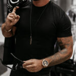 T-shirt męski OLAVOGA BOVY czarny