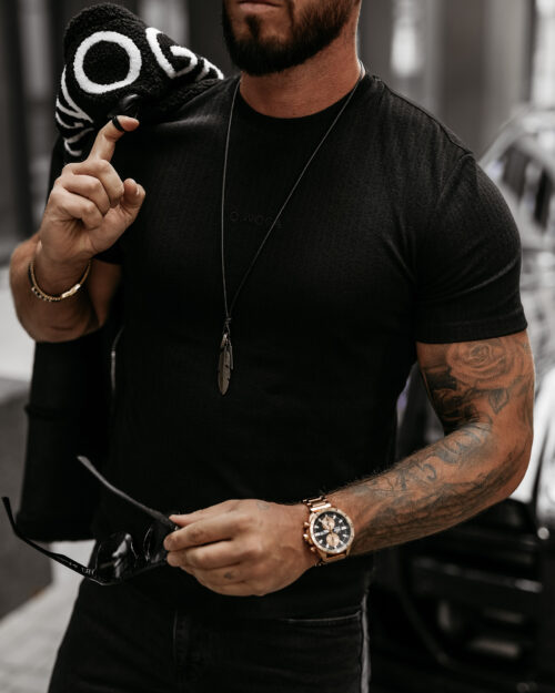 T-shirt męski OLAVOGA BOVY czarny