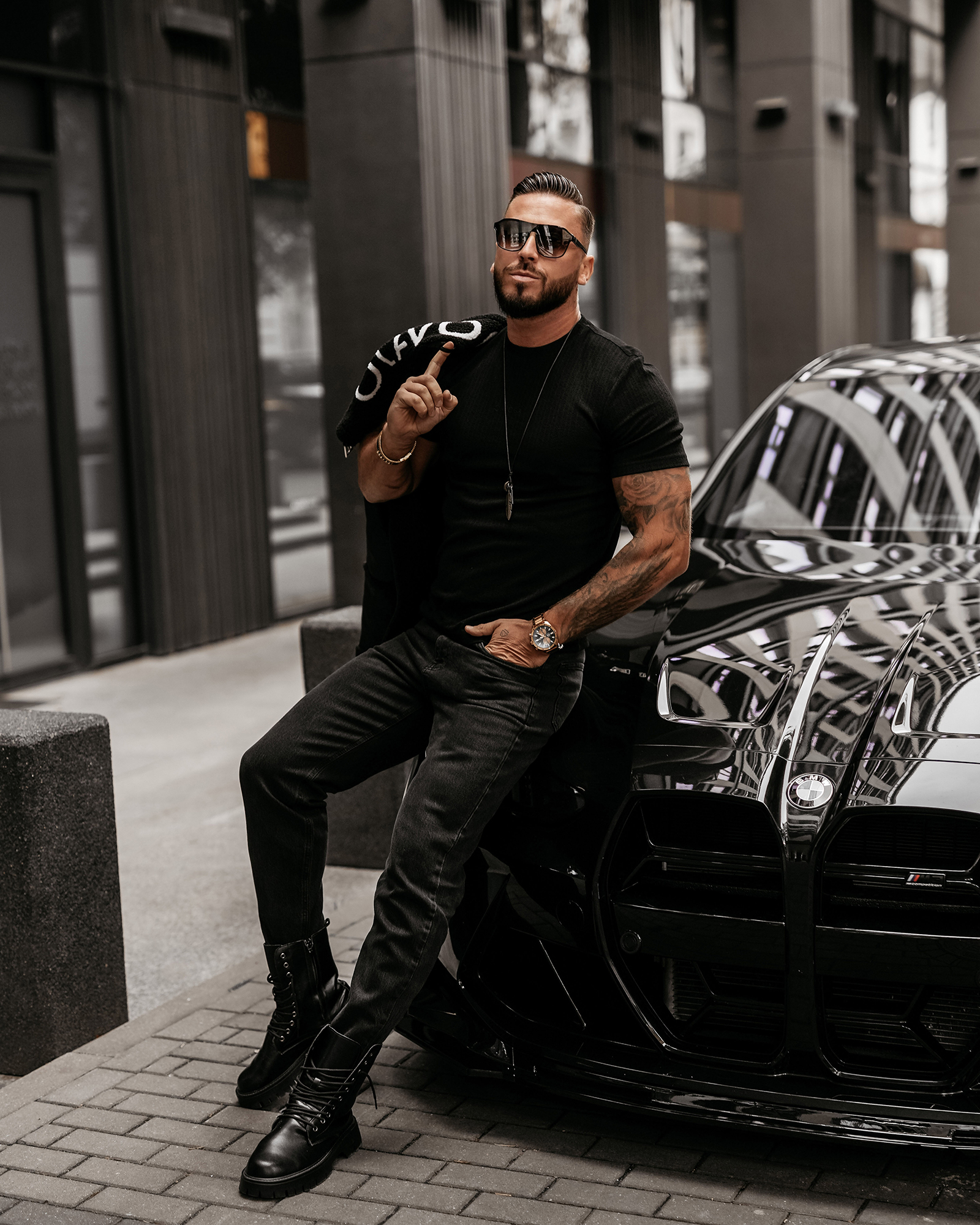 T-shirt męski OLAVOGA BOVY czarny