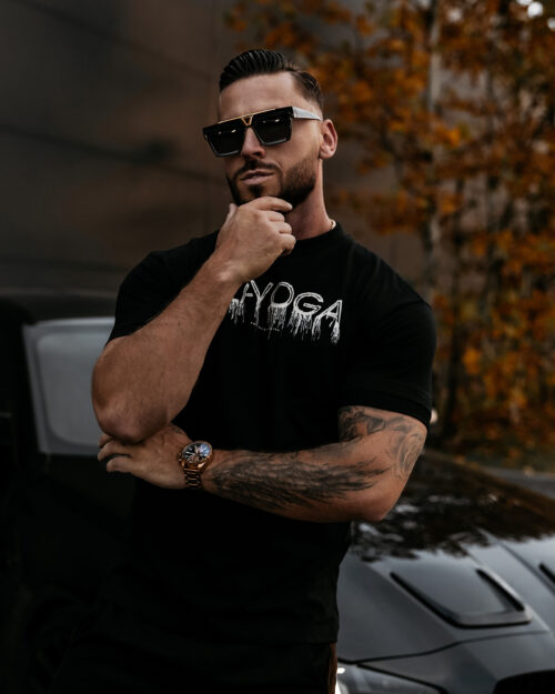 T-shirt męski OLAVOGA CUON czarny