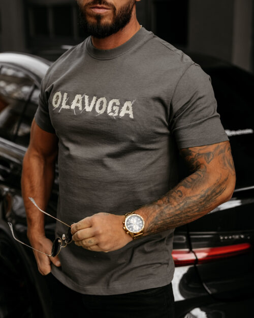 T-shirt męski OLAVOGA REAL grafitowy