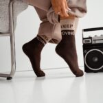 Skarpetki damskie półfrotte KEEP MOVING brązowe