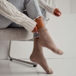 Skarpetki damskie beżowe Frotte w prążek