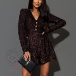 Kombinezon cekinowy Asblis brązowy