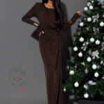 Sukienka wieczorowa Malmo brązowa