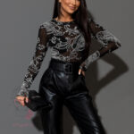 Spodnie cygaretki skórzane Pocerto czarne