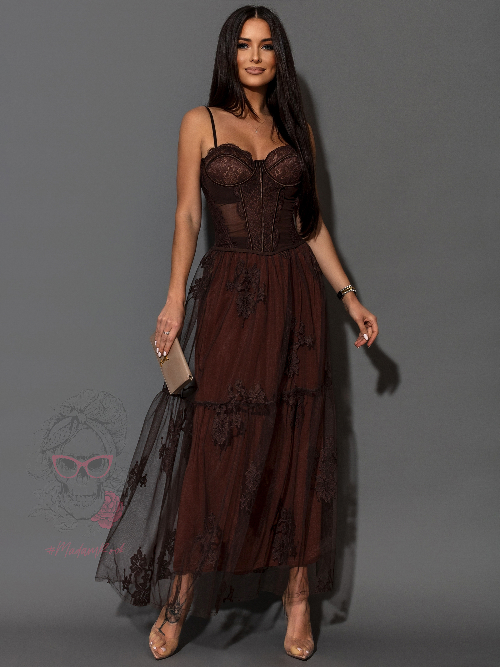 Spódnica koronkowa MC Still Autumn brązowa