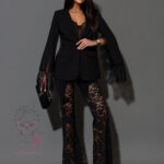 Marynarka elegancka z koronką MC New Messege czarna