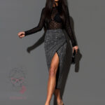 Spódnica z kryształami Sirella srebrna