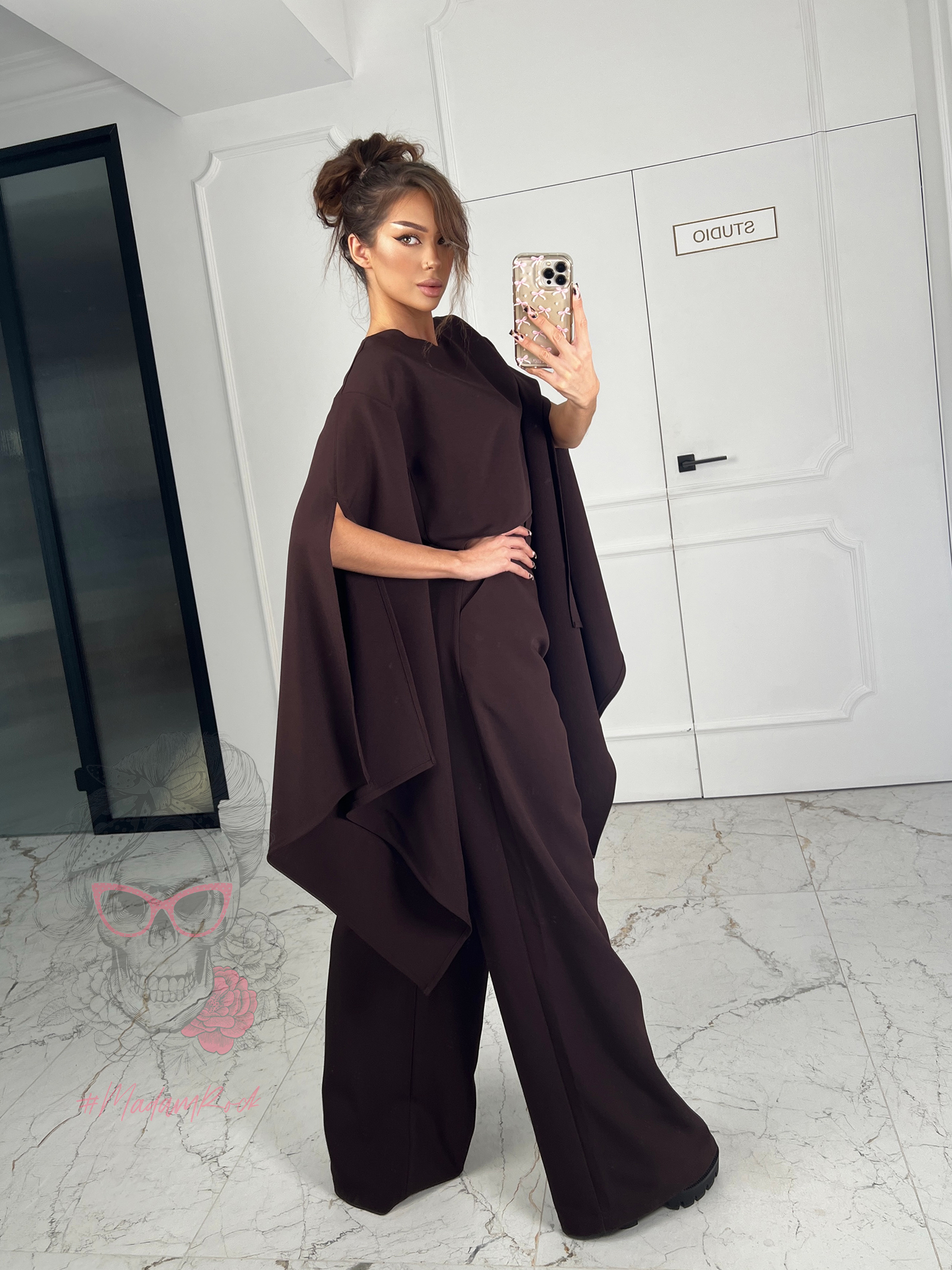 Komplet elegancki Lejdi czekoladowy