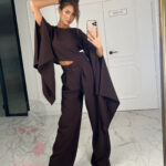 Komplet elegancki Lejdi czekoladowy