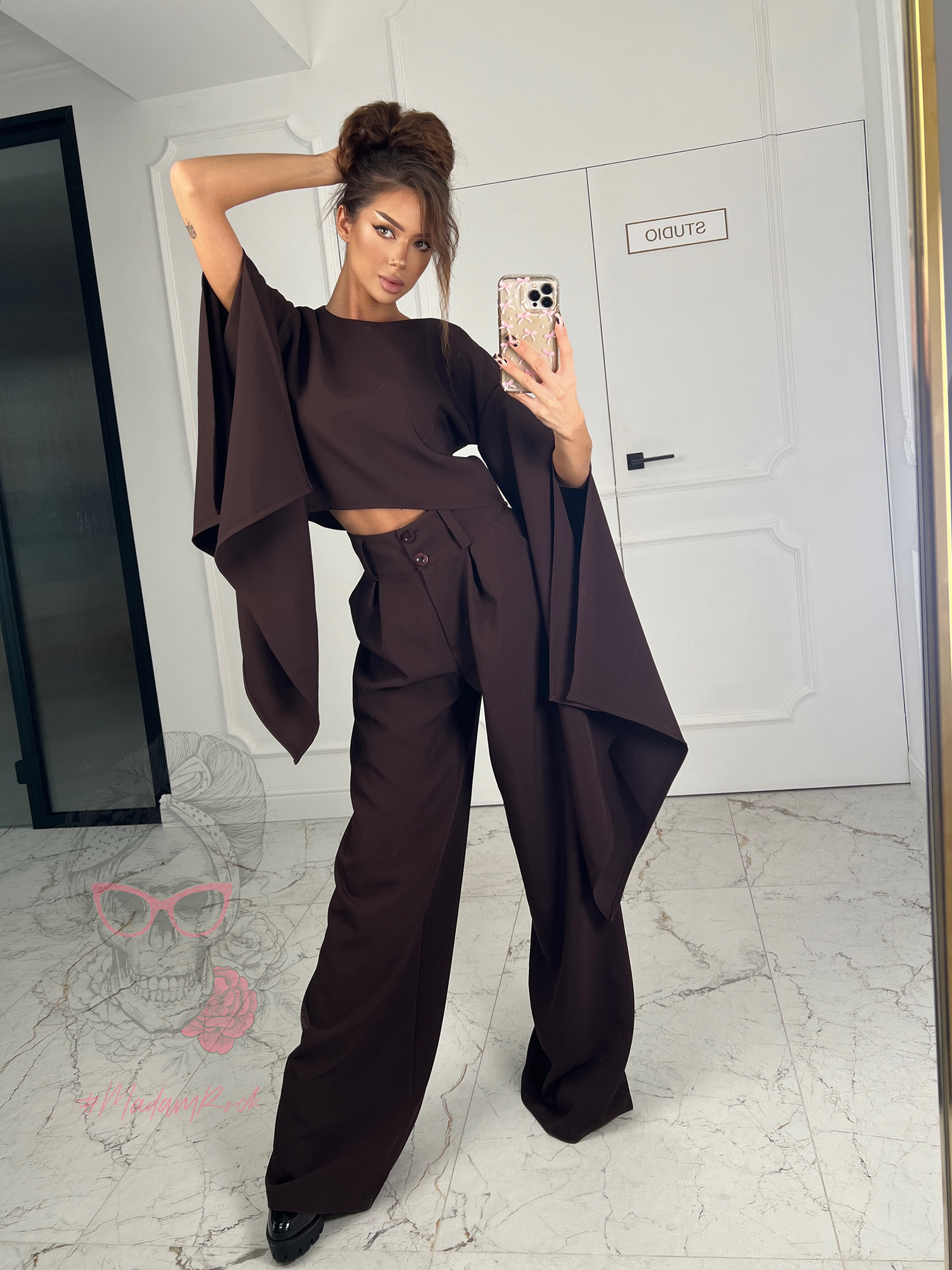 Komplet elegancki Lejdi czekoladowy