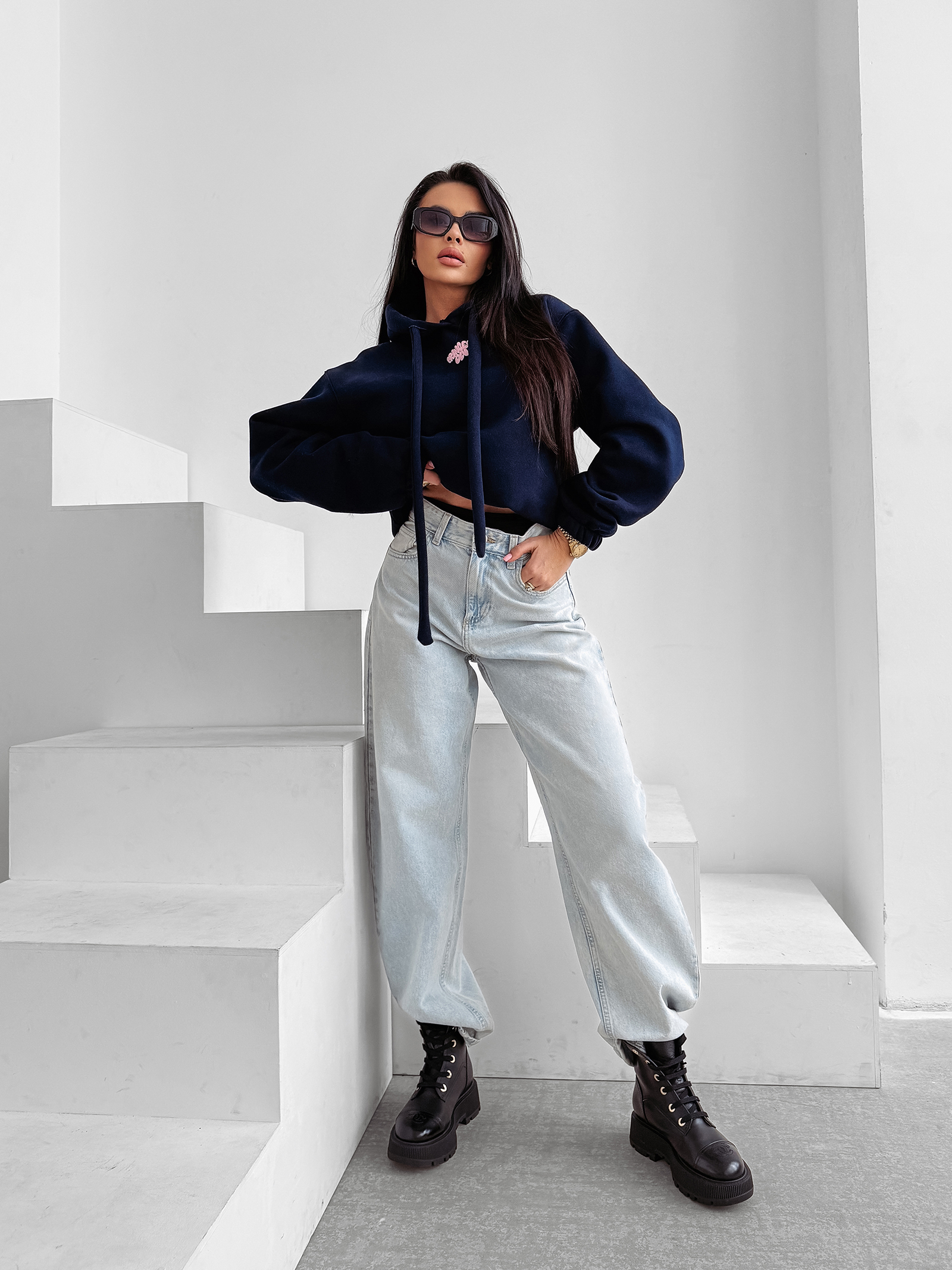 Bluza damska OLAVOGA FROST LAYER granatowa