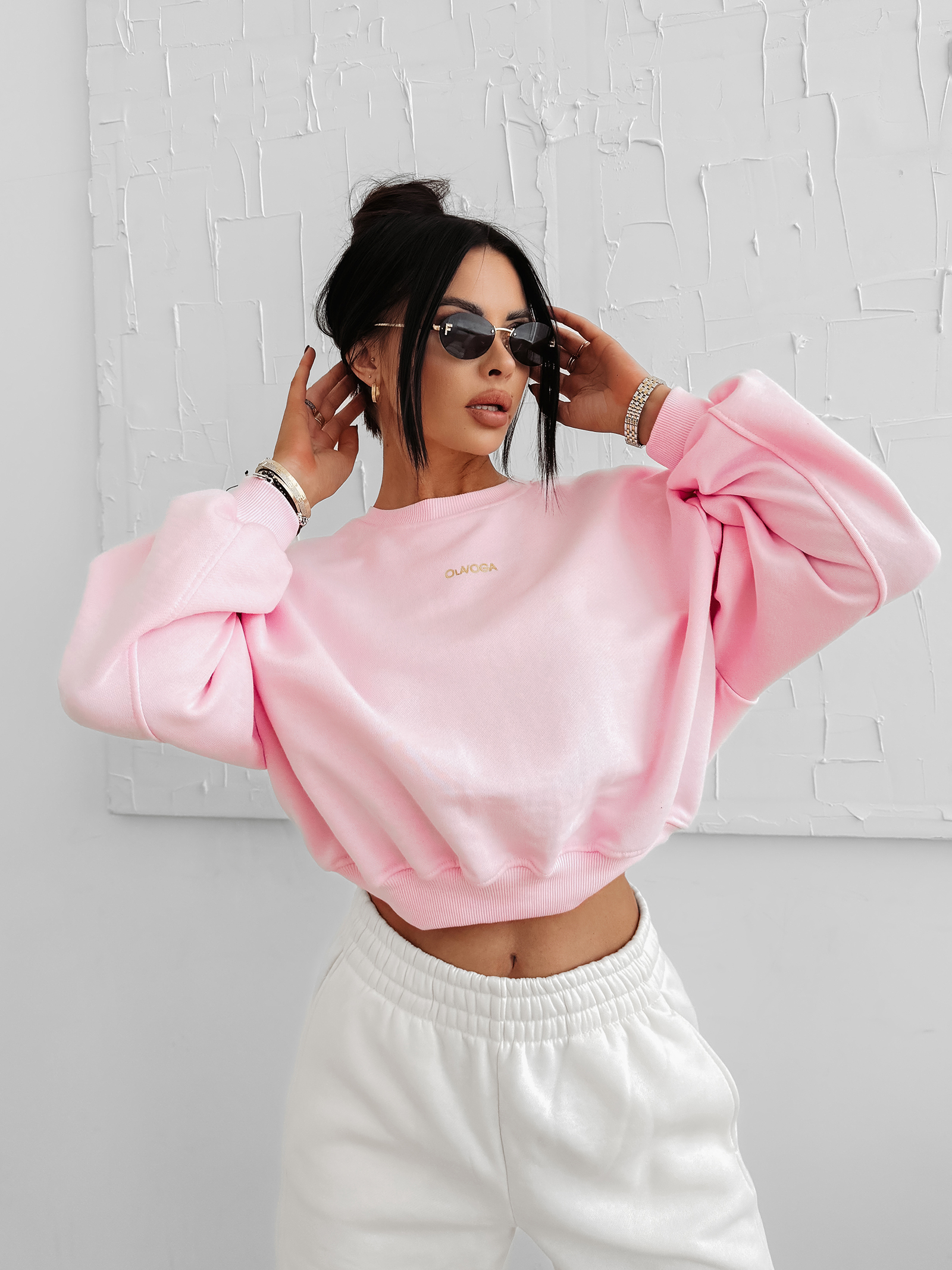 Bluza damska OLAVOGA GRAV pudrowy róż