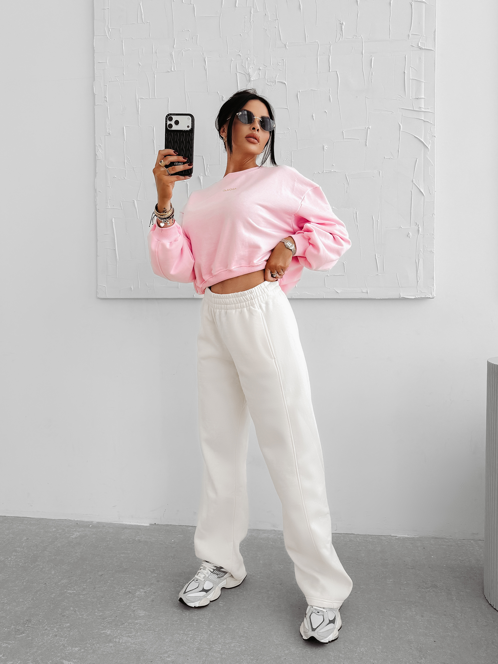 Bluza damska OLAVOGA GRAV pudrowy róż