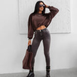 Bluza damska OLAVOGA GRAV brązowa