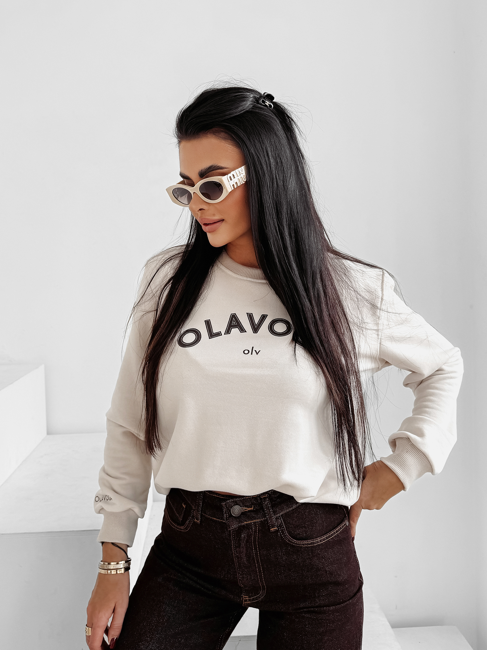 Bluza damska OLAVOGA GROV beżowa