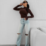 Bluzka damska OLAVOGA AUTUMN brązowa