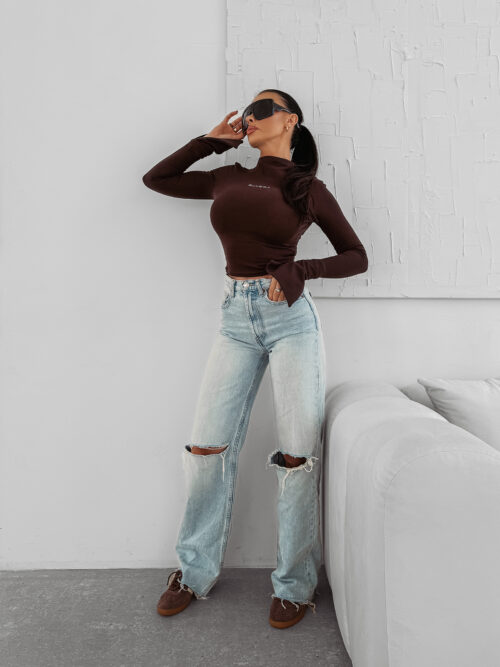 Bluzka damska OLAVOGA AUTUMN brązowa