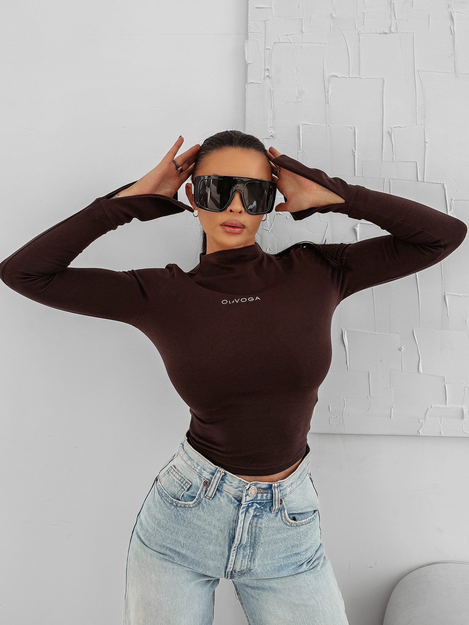 Bluzka damska OLAVOGA AUTUMN brązowa