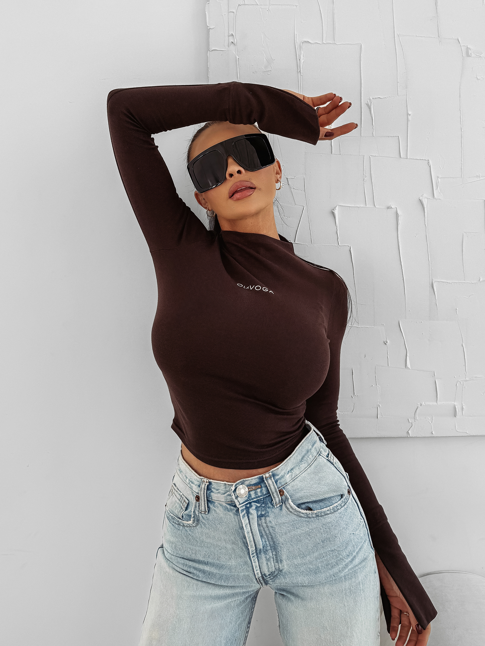 Bluzka damska OLAVOGA AUTUMN brązowa