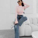 Bluzka damska OLAVOGA AUTUMN pudrowo różowa