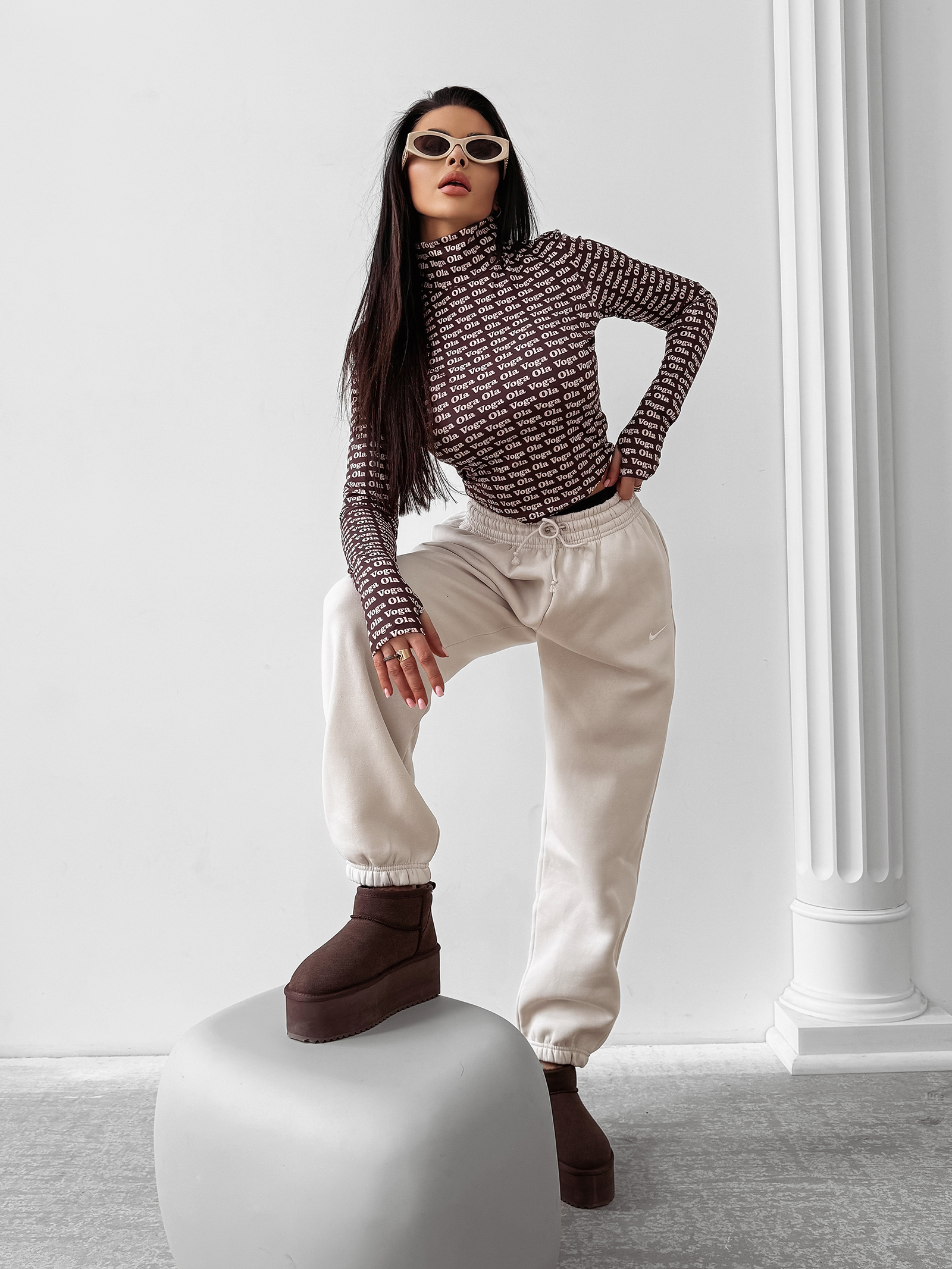 Bluzka damska OLAVOGA COREFIELD brązowa