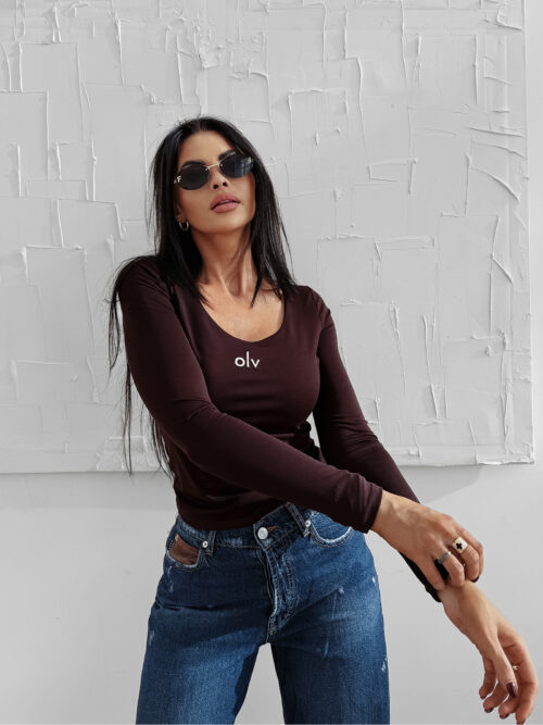 Bluzka damska OLAVOGA HAZZY brązowa