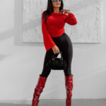 Bluzka damska OLAVOGA LOTUS czerwona