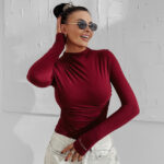 Bluzka damska OLAVOGA NERELIA bordowa